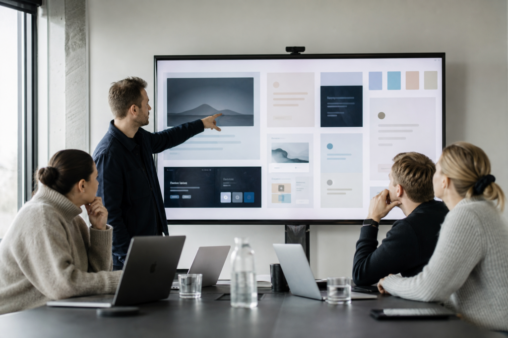 Et felles designsystem gir teamet tydelige rammer for nettsiden.